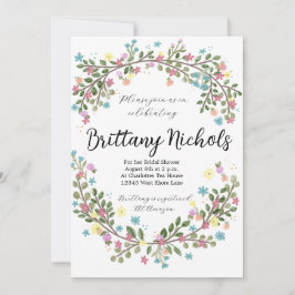 Light Floral Bridal Dusche Einladung