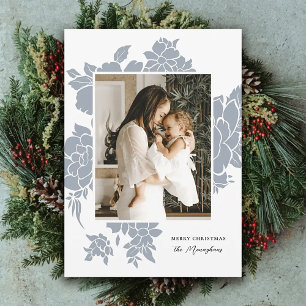 Light Floral Cutout Dusty Blue Foto Weihnachten