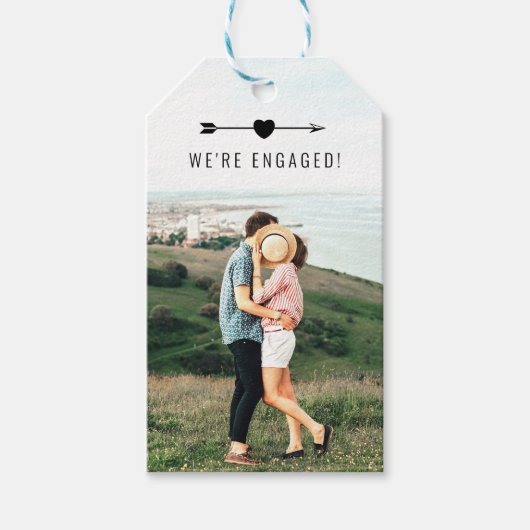 Light Foto | Ankündigung der Verlobung | Geschenkm Geschenkanhänger (Vorderseite)