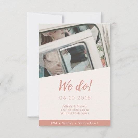 Light Foto Beach Hochzeitsportrait Dankeskarte (Vorderseite)