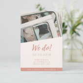 Light Foto Beach Hochzeitsportrait Dankeskarte (Stehend Vorderseite)