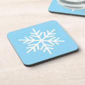 Light Frost Blue Background White Nordic Snowflake Getränkeuntersetzer (Linke Seite)