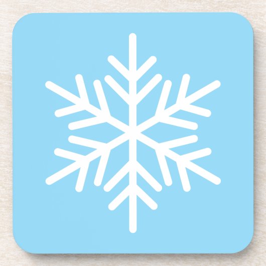 Light Frost Blue Background White Nordic Snowflake Getränkeuntersetzer (Vorderseite)
