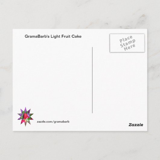Light Fruchtkuchen Postkarte (Rückseite)