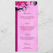 Light Fuchsia Floral Wedding Dinner Karten (Rückseite)