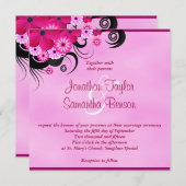 Light Fuchsia Magenta Floral Wedding 5.25" Einladu Einladung (Vorne/Hinten)