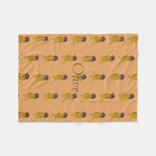 Light Funny Little Bird Muster Fleece Blanket (Vorderseite (Horizontal))