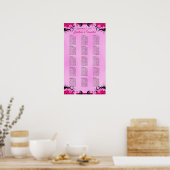 Light Fuschia 15 Wedding Table Seating Charts Poster (Küche)