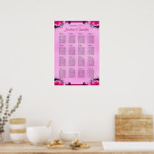 Light Fuschia 16 Wedding Table Seating Charts Poster (Küche)