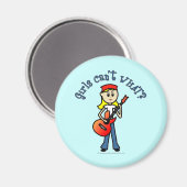Light Girl Guitar Player Magnet (Vorderseite/Rückseite)