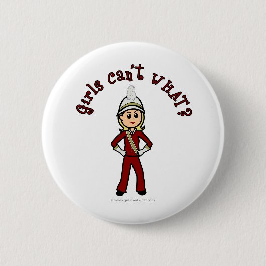 Light Girl in Red Marching Band Uniform Button (Vorderseite)