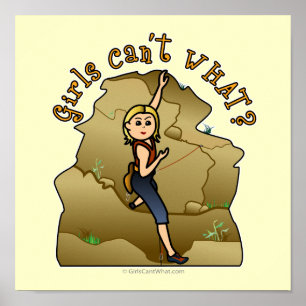 Light Girl Rock Climber Poster