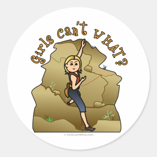 Light Girl Rock Climber Runder Aufkleber (Vorderseite)