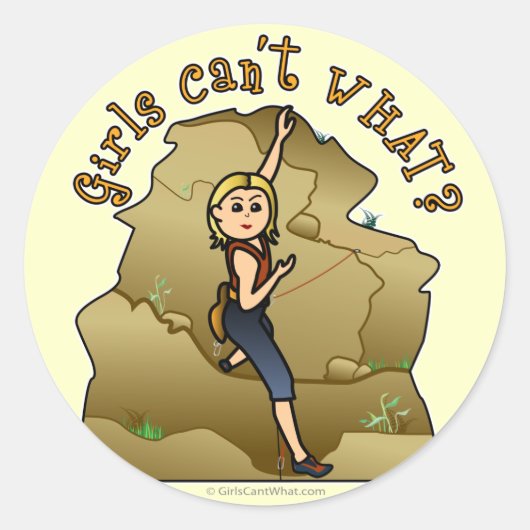 Light Girl Rock Climber Runder Aufkleber (Vorderseite)