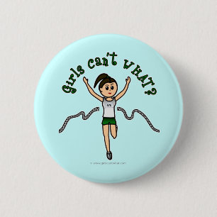 Light Girl Runner in Green Uniform Button