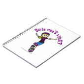Light Girl Skater mit Helm Notizblock (Linke Seite)