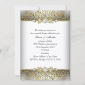 Light Gold Floral Swirl 50. Hochzeitstag Einladung (Rückseite)
