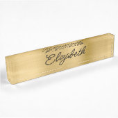Light Gold Foil Stilvolle Monoline Script Namensplakette