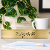 Light Gold Foil Stilvolle Monoline Script Namensplakette