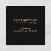Light Gold Foil Your Business Logo Here Quadratische Visitenkarte (Rückseite)