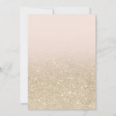 Light gold Glitzer Pink ombre Skript Sweet 16 Einladung (Rückseite)