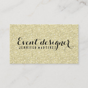 Light Gold Glitzer und Glitzern Event Designer Visitenkarte