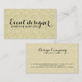 Light Gold Glitzer und Glitzern Event Designer Visitenkarte (Vorne/Hinten)