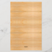 Light Gold Holz Grain Look Warme Farben Art Statio Briefpapier (Rückseite)
