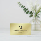 Light Gold Imitate Metallic QR Code Monogram Visitenkarte (Stehend Vorderseite)