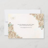 Light Gold Kupfer BlumenPrinzessin Quinceañera RSVP Karte (Rückseite)