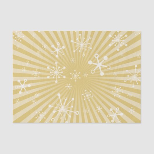Light Gold Modern Snowflakes Tissue Paper Seidenpapier (Vorderseite)