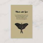 Light Gold Mystical Luna Modem Blank Business Card Visitenkarte (Rückseite)