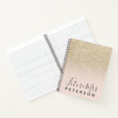 Light gold ombre Glitzer rosa Block Zukunft Mrs. Notizblock (Innenseite)