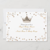 Light Gold Royal Crown & Confetti Party Einladung (Vorderseite)