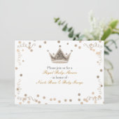 Light Gold Royal Crown & Confetti Party Einladung (Stehend Vorderseite)