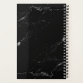 Light Gold World Map auf schwarzem Marmor Planer (Rückseite)