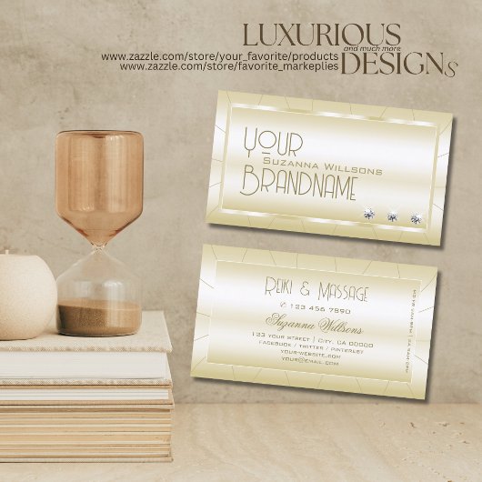 Light Golden mit Diamonds Luxus und Beruflich Visitenkarte