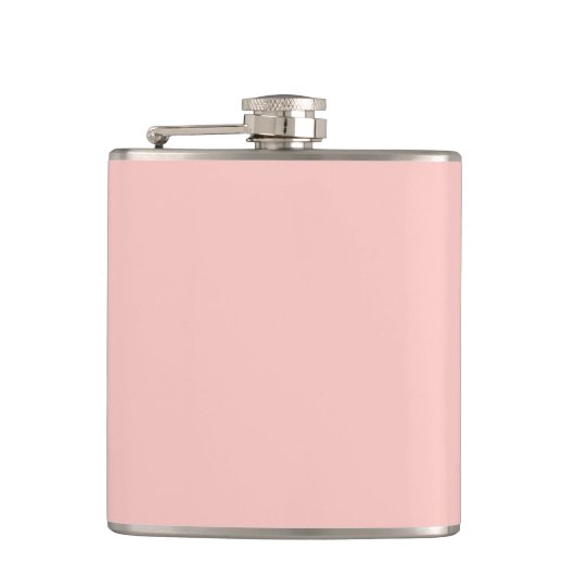 Light Gossamer Pink, Solid Color Pastellrosa Flachmann (Vorderseite)