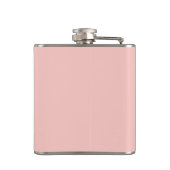 Light Gossamer Pink, Solid Color Pastellrosa Flachmann (Rückseite)