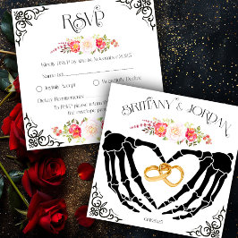 Light Gothic Skeleton Hands RSVP Card Einladung
