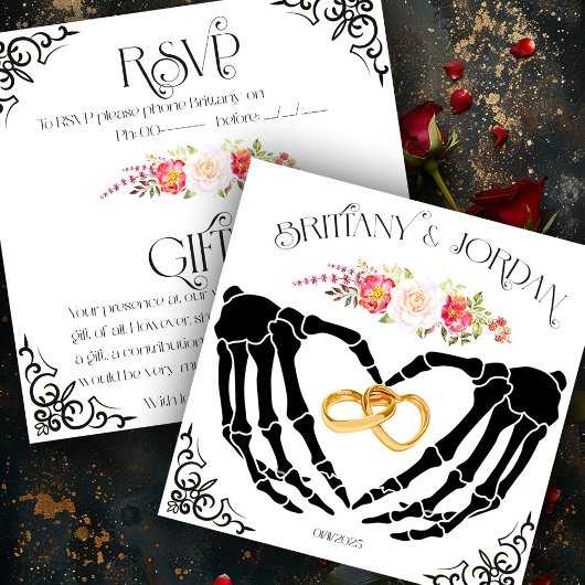 Light Gothic Skeleton Hands UAWG & Gifts Card Einladung