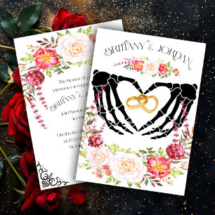 Light Gothic Skeleton Hands Wedding Einladung