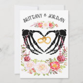 Light Gothic Skeleton Hands Wedding Einladung (Vorderseite)