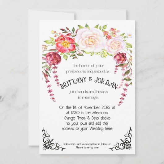 Light Gothic Skeleton Hands Wedding Einladung (Rückseite)