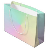 Light Gradient Ombre Rainbow Pastel Ästhetik Große Geschenktüte (Rückseite Schrägansicht)