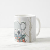 Light Grau Niedlich Koala in Snowfall Tasse (VorderseiteRechts)