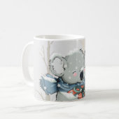 Light Grau Niedlich Koala in Snowfall Tasse (Vorderseite Links)