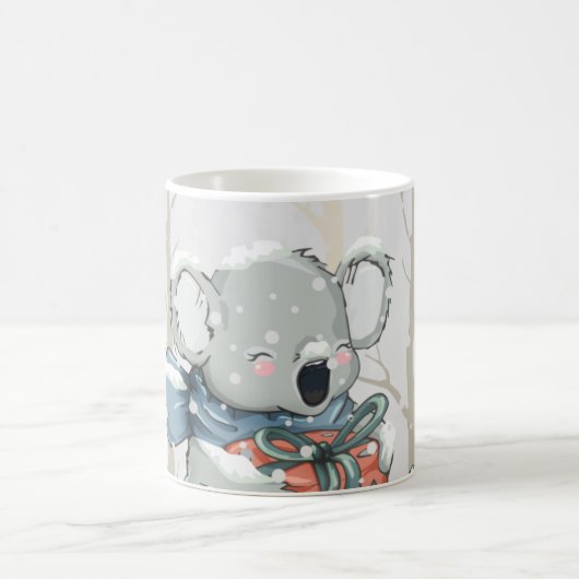 Light Grau Niedlich Koala in Snowfall Tasse (Mittel)