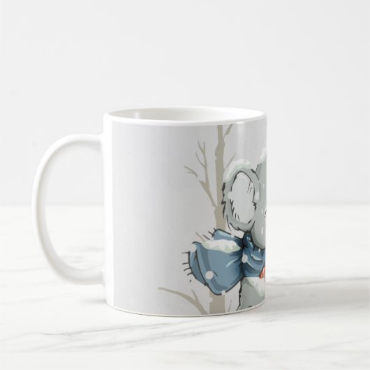 Light Grau Niedlich Koala in Snowfall Tasse (Links)