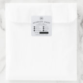 Light Gray Allergy Alert Bakery Cake Food Sticker (Tasche)